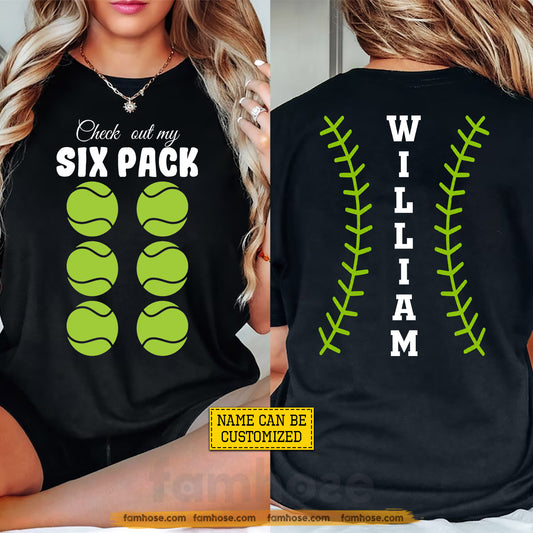 Funny Personalized Tennis Two-sided T-shirt, Check Out My Six Pack Sport Tees Gift For Tennis Lover