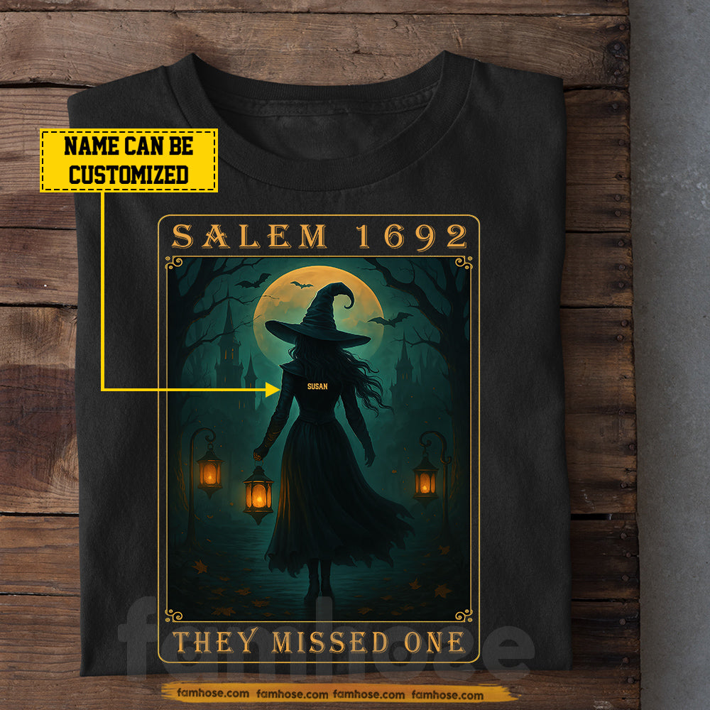 Personalized Halloween Witch T-shirt, They Missed One Tees Spooky Season Gift For Witch Lovers