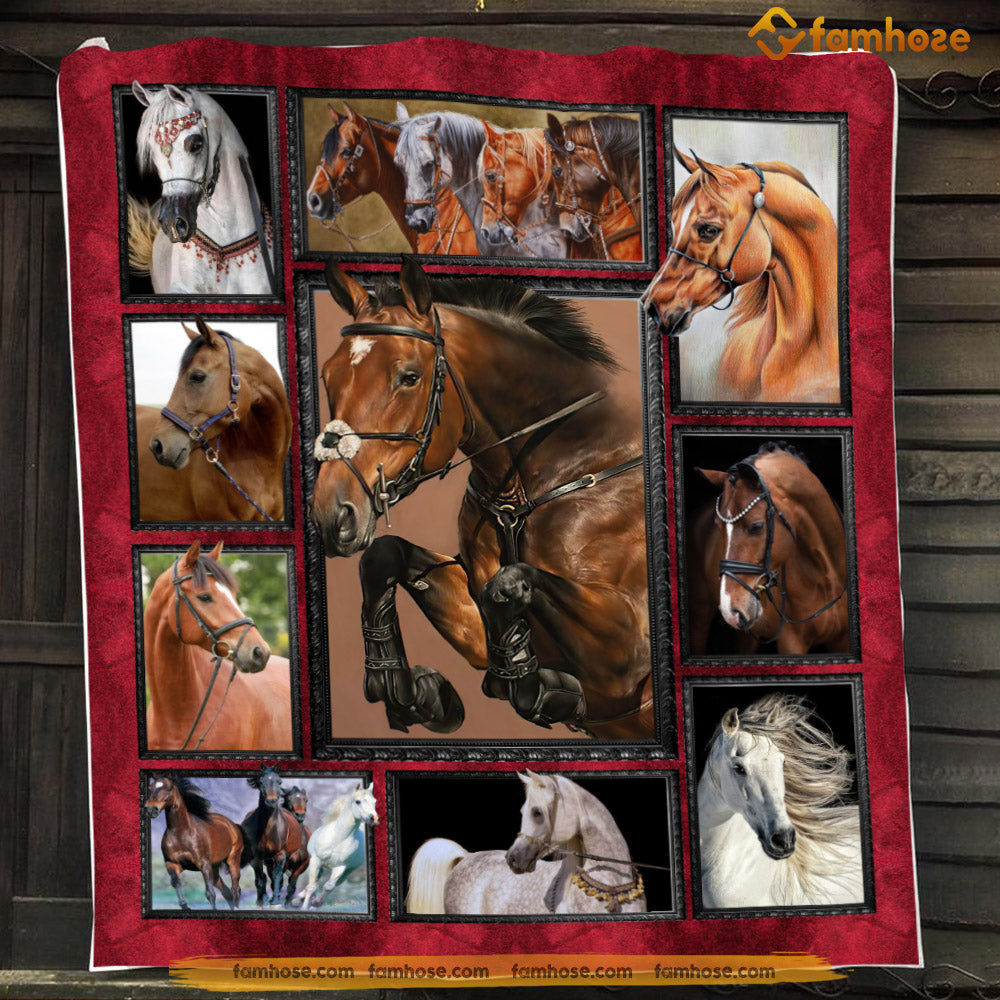 Horse Blanket, Welcome To My Barn Fleece Blanket - Sherpa Blanket Gift For Horse Lover
