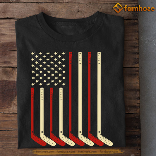 July 4th Hockey T-shirt, Hockey Arrange A USA Flag, Independence Day Gift For Hockey Lovers, Hockey Tees