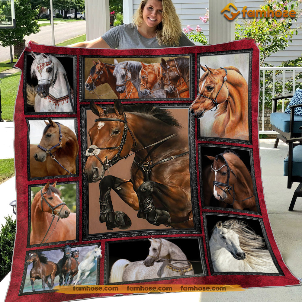 Horse Blanket, Welcome To My Barn Fleece Blanket - Sherpa Blanket Gift For Horse Lover