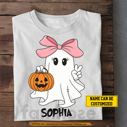 Cute Personalized Halloween Boo T-shirt, Boo Say Hi Tees Spooky Season Gift For Ghost Lovers