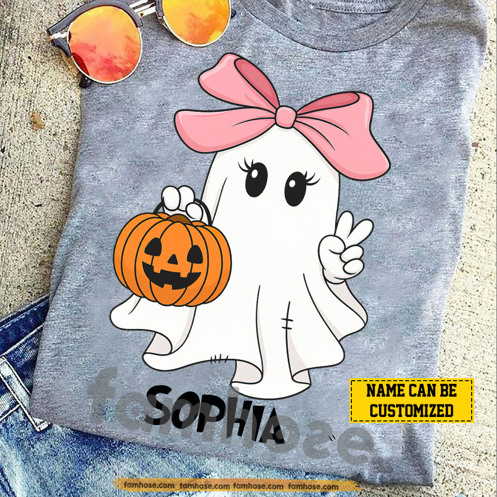 Cute Personalized Halloween Boo T-shirt, Boo Say Hi Tees Spooky Season Gift For Ghost Lovers