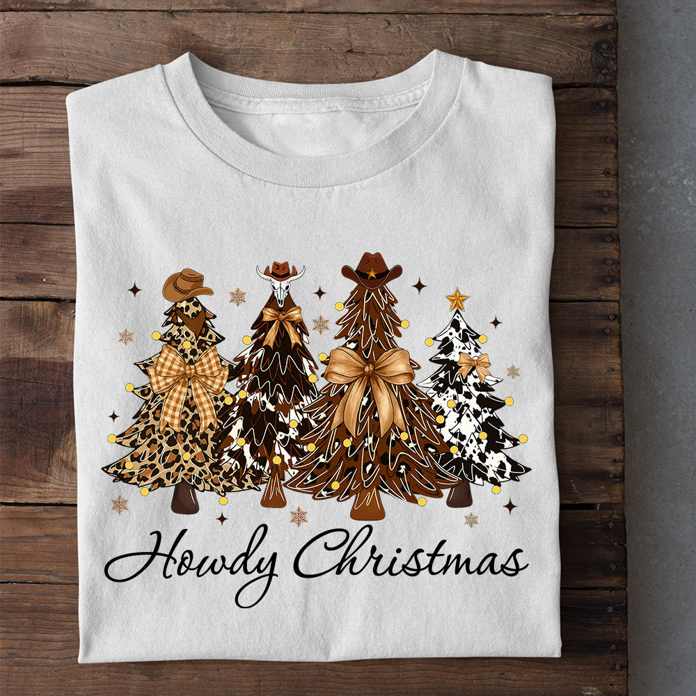 Christmas Cowboy & Cowgirl T-shirt, Howdy Christmas Tees Xmas Gift For Cowboy & Cowgirl