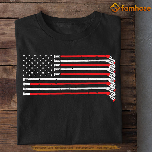 July 4th Hockey T-shirt, Hockey Arrange A USA Flag, Independence Day Gift For Hockey Lovers, Hockey Tees