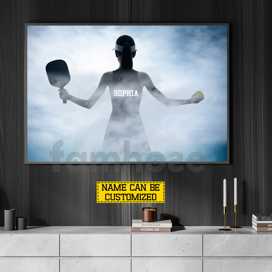 Personalized Pickleball Girl Canvas Painting, Every Court Has A Queen Sport Wall Art Decor, Poster Gift For Pickleball Lover