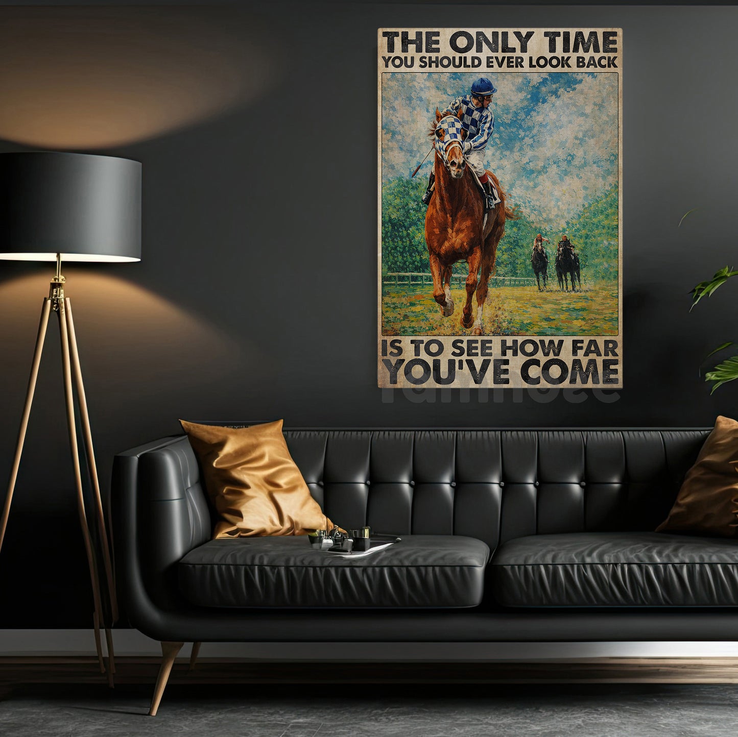 Secretariat Horse Canvas Painting, The Only Time You Should Ever Look Back Wall Art Decor, Poster Gift For Horse Racing Lovers, Fan Of Kentucky Derby
