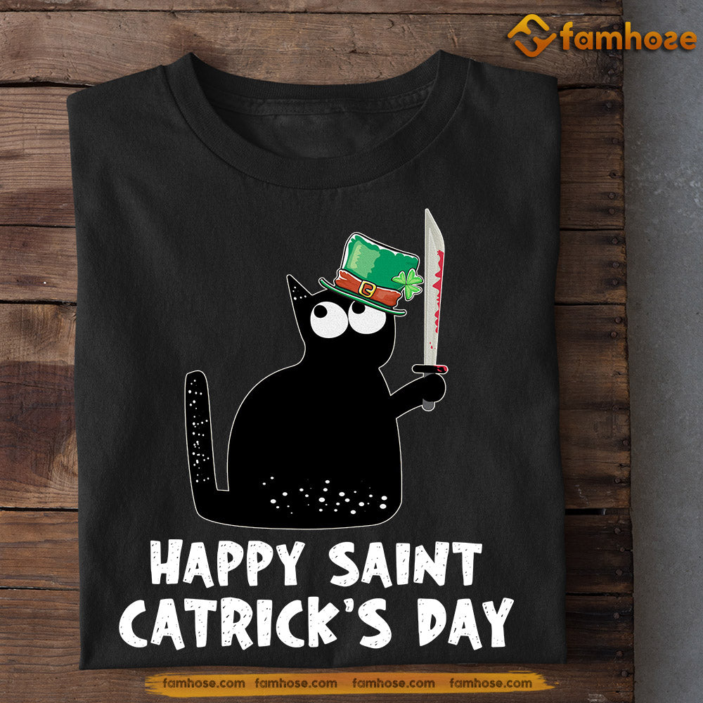 Funny St Patrick's Day Cat T-shirt, Happy Saint Catrick's Day, Patricks Day Gift For Cat Lovers Cat Owners, Cat Tees