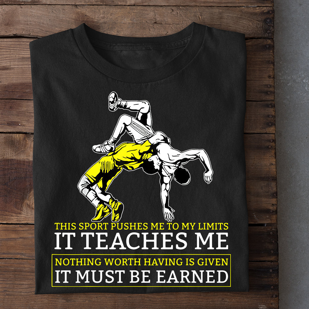 Wrestling T-shirt, This Sport Pushes Me To My Limits, Best Gift For Wrestling Lovers, Wrestling Players
