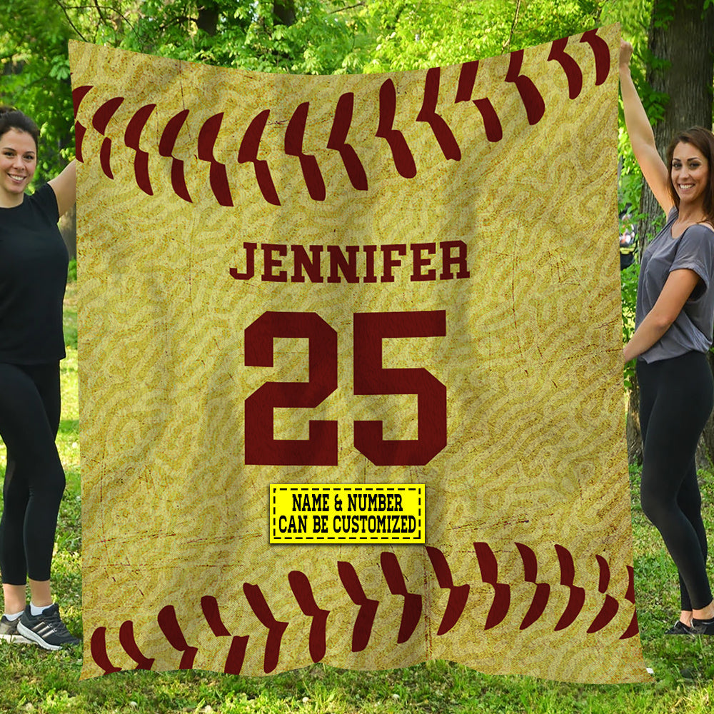 Personalized Softball Blanket, My Passion Sport Fleece Blanket - Sherpa Blanket Gift For Softball Lovers, Softball Players, Softball Girls