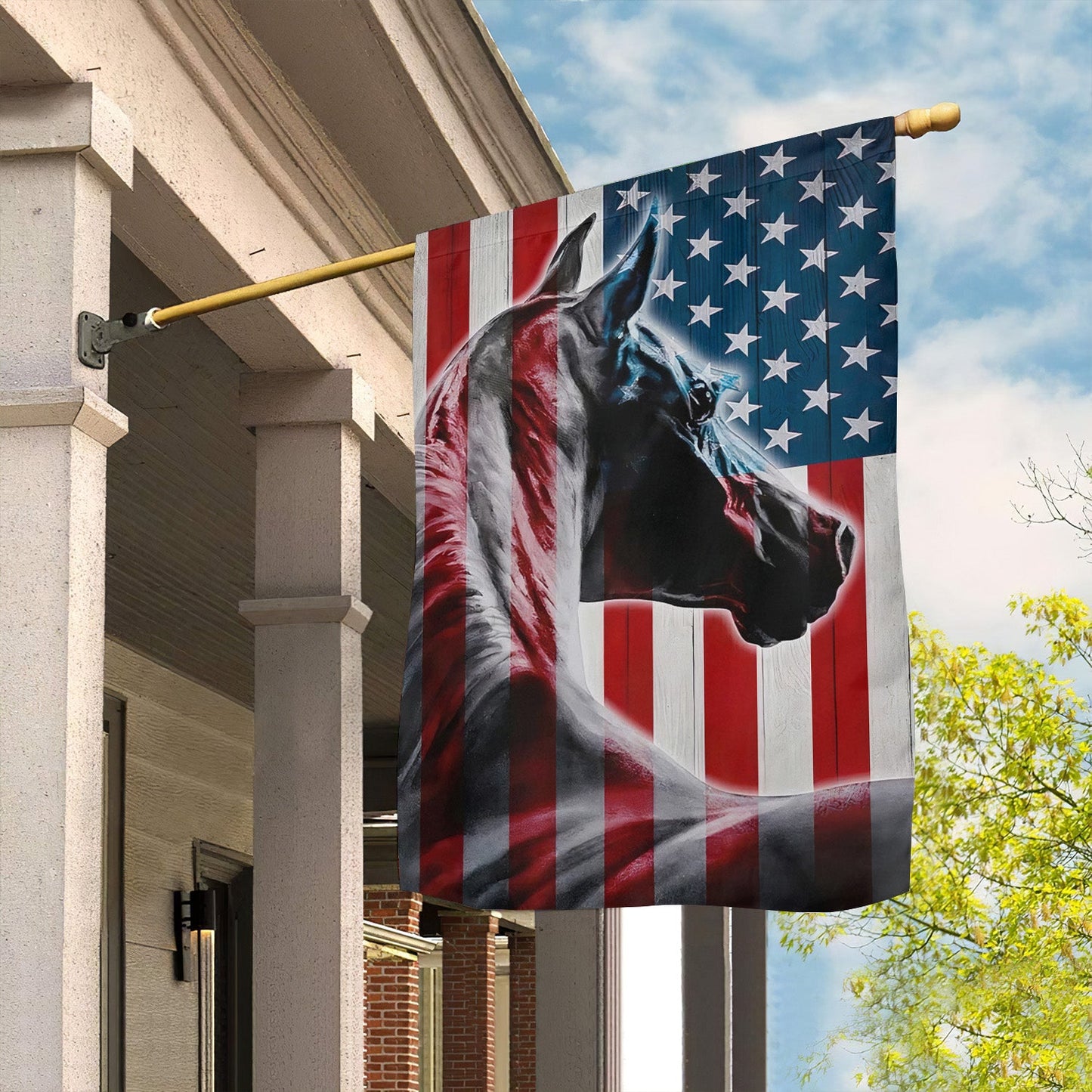 Horse American Flag, Horse Turn Around July 4th Gift For Horse Lovers, Horse Owners, Equestrians