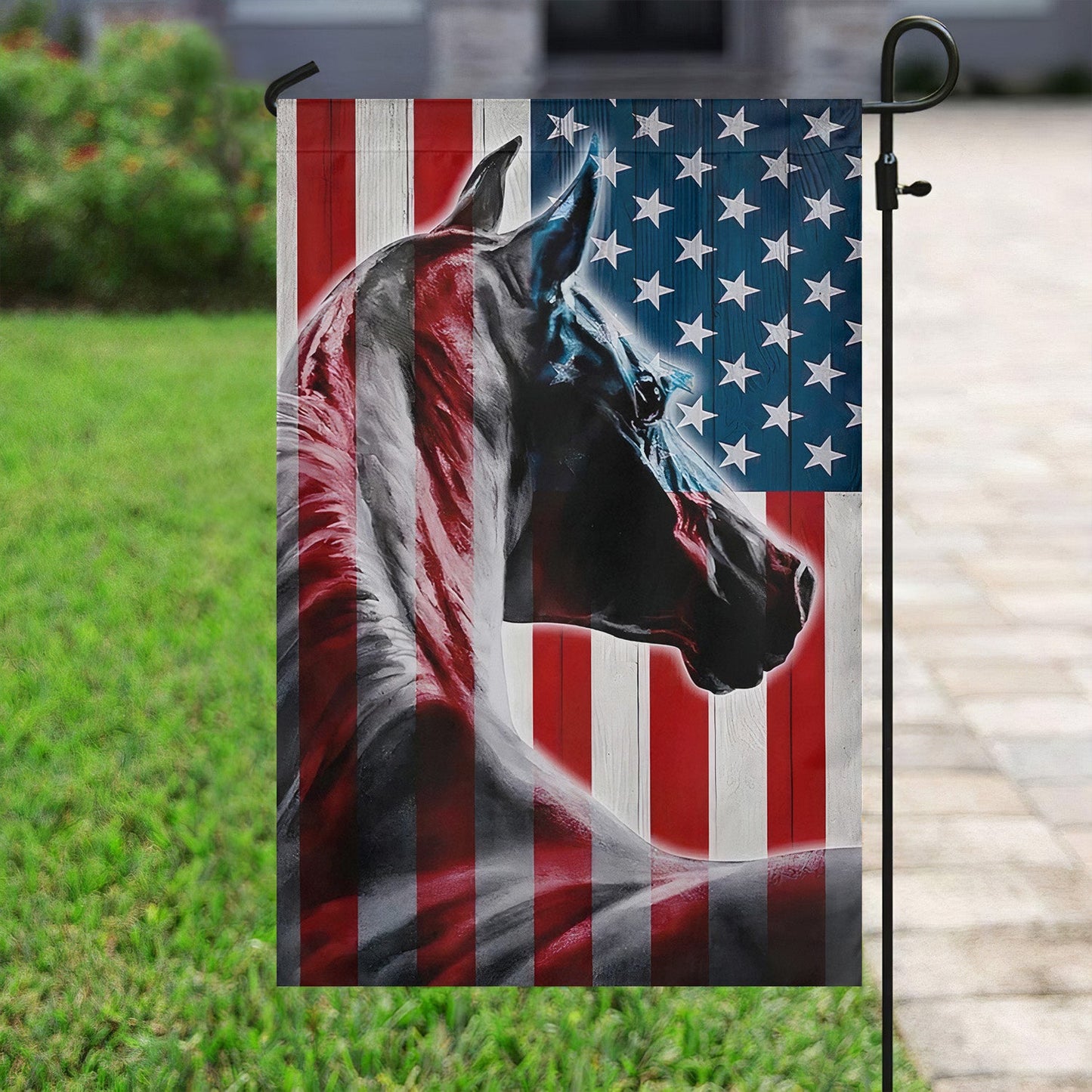 Horse American Flag, Horse Turn Around July 4th Gift For Horse Lovers, Horse Owners, Equestrians