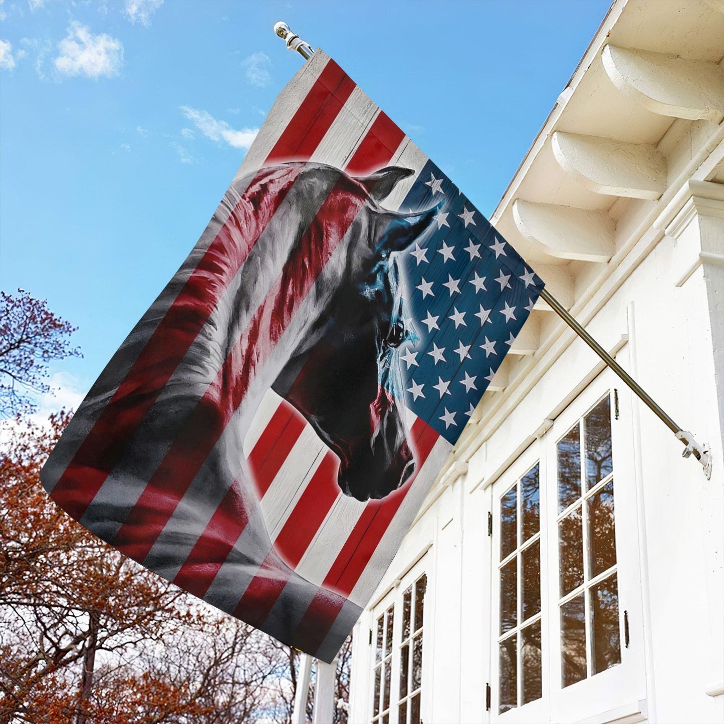 Horse American Flag, Horse Turn Around July 4th Gift For Horse Lovers, Horse Owners, Equestrians