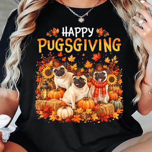 Thanksgiving Pug Dog T-shirt, Happy Pugsgiving Tees Thankful Gift For Dog Lover (Copy)
