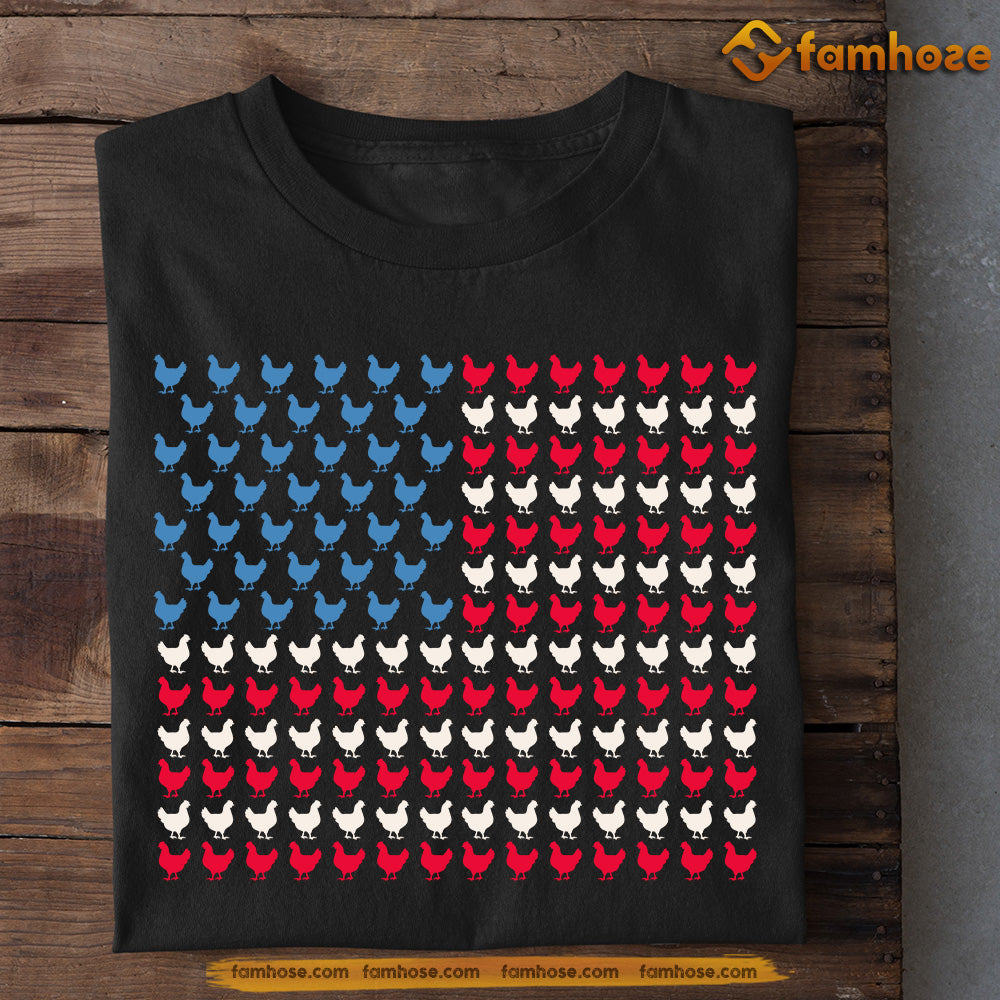 July 4th Chicken T-shirt, Chicken Arrange USA Flag Chicken Patriotic Tees, Independence Day Gift For Chicken Lovers, Farmers