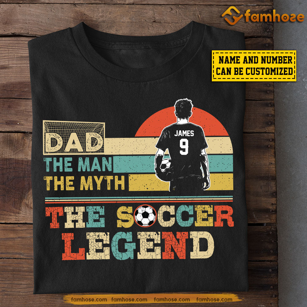 Personalized Vintage Soccer Boy T-shirt, Dad The Man Legend, Gift For Soccer Lovers, Soccer Boys