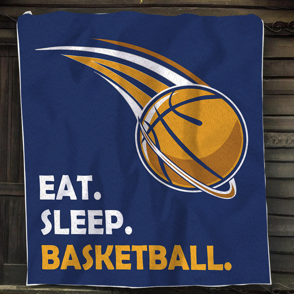 Funny Basketball Blanket, Eat Sleep Basketball Fleece Blanket - Sherpa –  Famhose