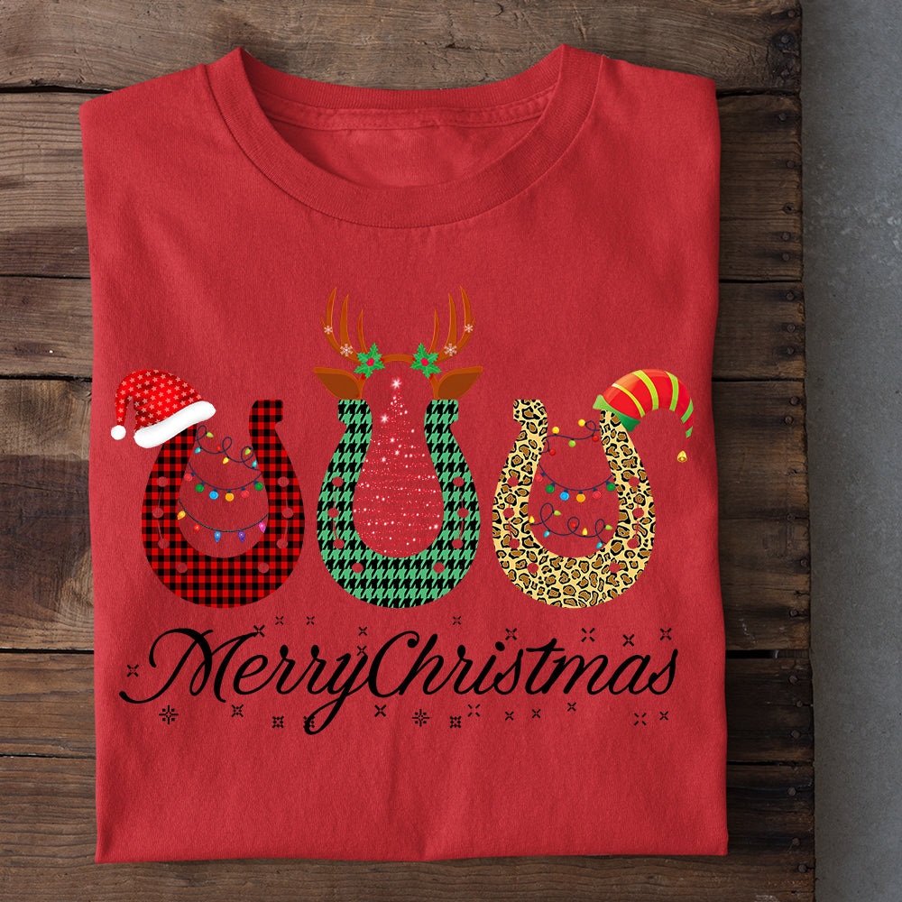 Cute Christmas Horse T-shirt, Merry Christmas, Xmas Gift For Horse Lovers, Horse Riders