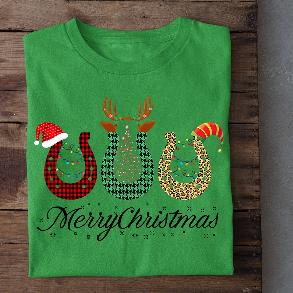 Cute Christmas Horse T-shirt, Merry Christmas, Xmas Gift For Horse Lovers, Horse Riders