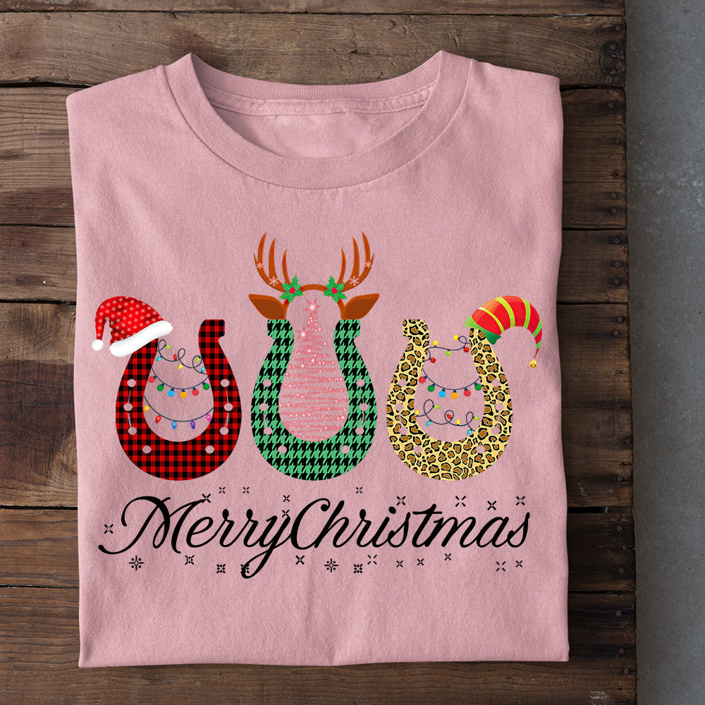 Cute Christmas Horse T-shirt, Merry Christmas, Xmas Gift For Horse Lovers, Horse Riders