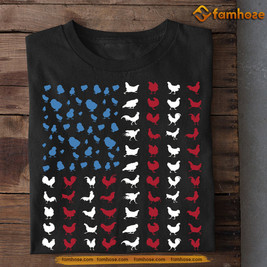July 4th Chicken T-shirt, Chicken With A USA Flag Chicken Patriotic Tees, Independence Day Gift For Chicken Lovers, Farmers