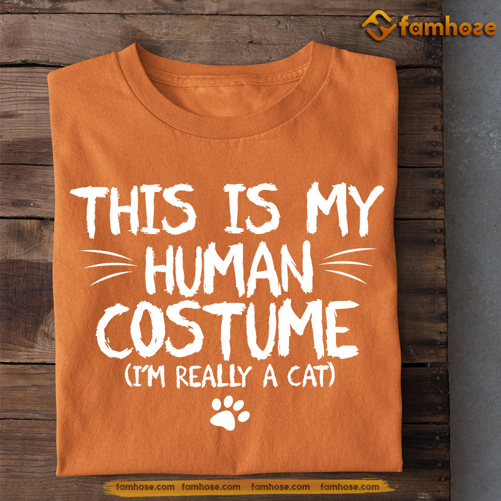 Halloween Cat T-shirt, This Is My Human Costume I'm Really A Cat, Gift For Cat Lovers, Cat Tees, Cat Owners