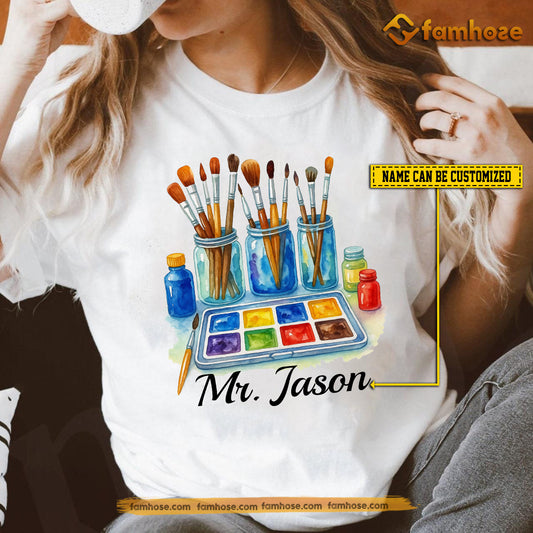 Personalized Teacher T-shirt, Art Supplies Tees Gift For Teacher Lovers