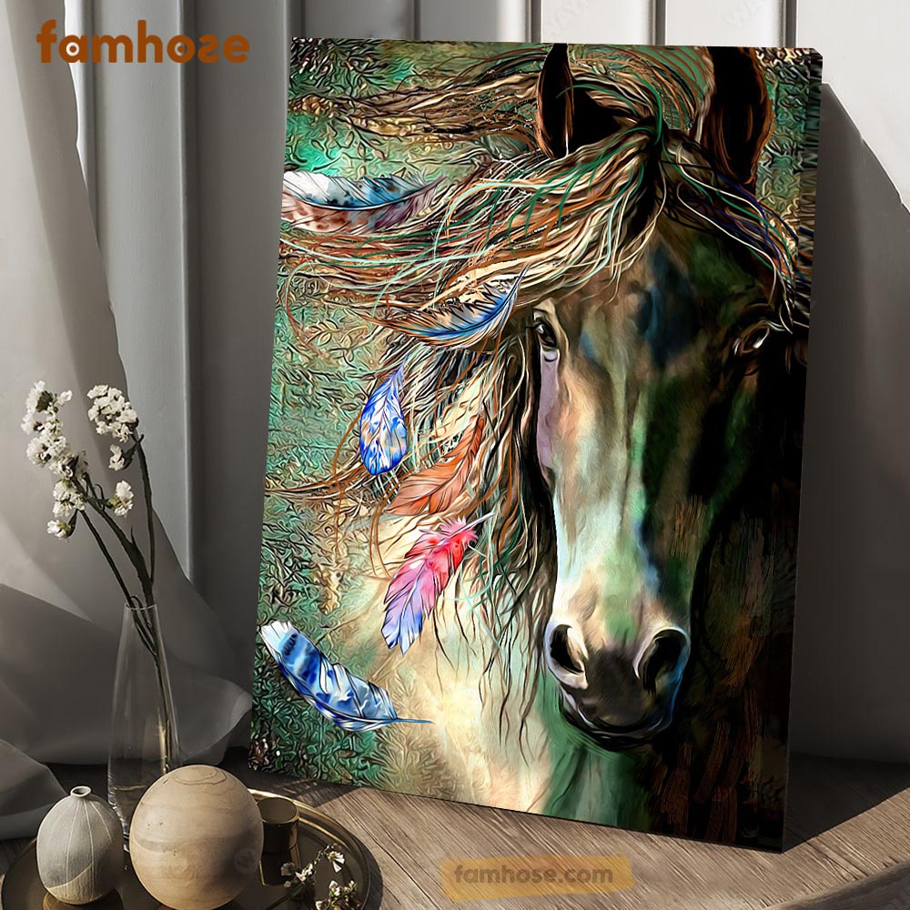 Horse Poster \u0026 Canvas, Beautiful Color Strong Horse, Horse Canvas Wall Art,  Poster Gift For Horse Lovers, image size:1000x1000