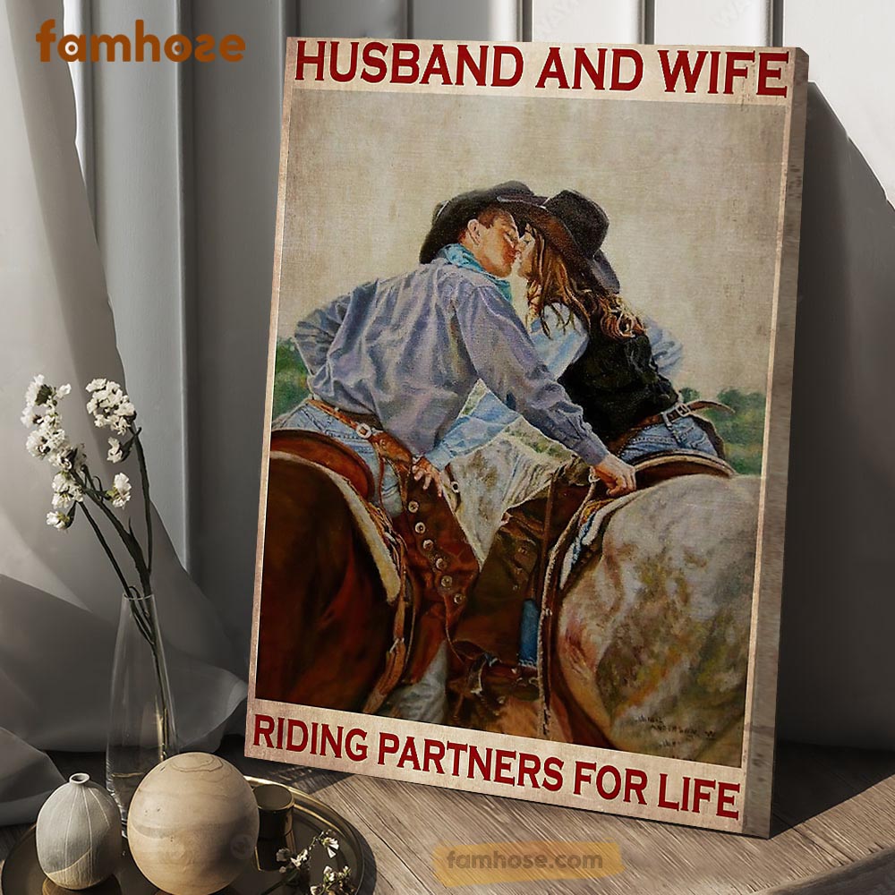 Valentine Horse Poster & Canvas, Husband And Wife Riding Partner For L –  Famhose