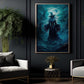 Striking Water Witch In The Storm, Witchy Canvas Painting, Wall Art Decor - Mythology Witchy Halloween Poster Gift
