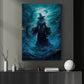 Striking Water Witch In The Storm, Witchy Canvas Painting, Wall Art Decor - Mythology Witchy Halloween Poster Gift