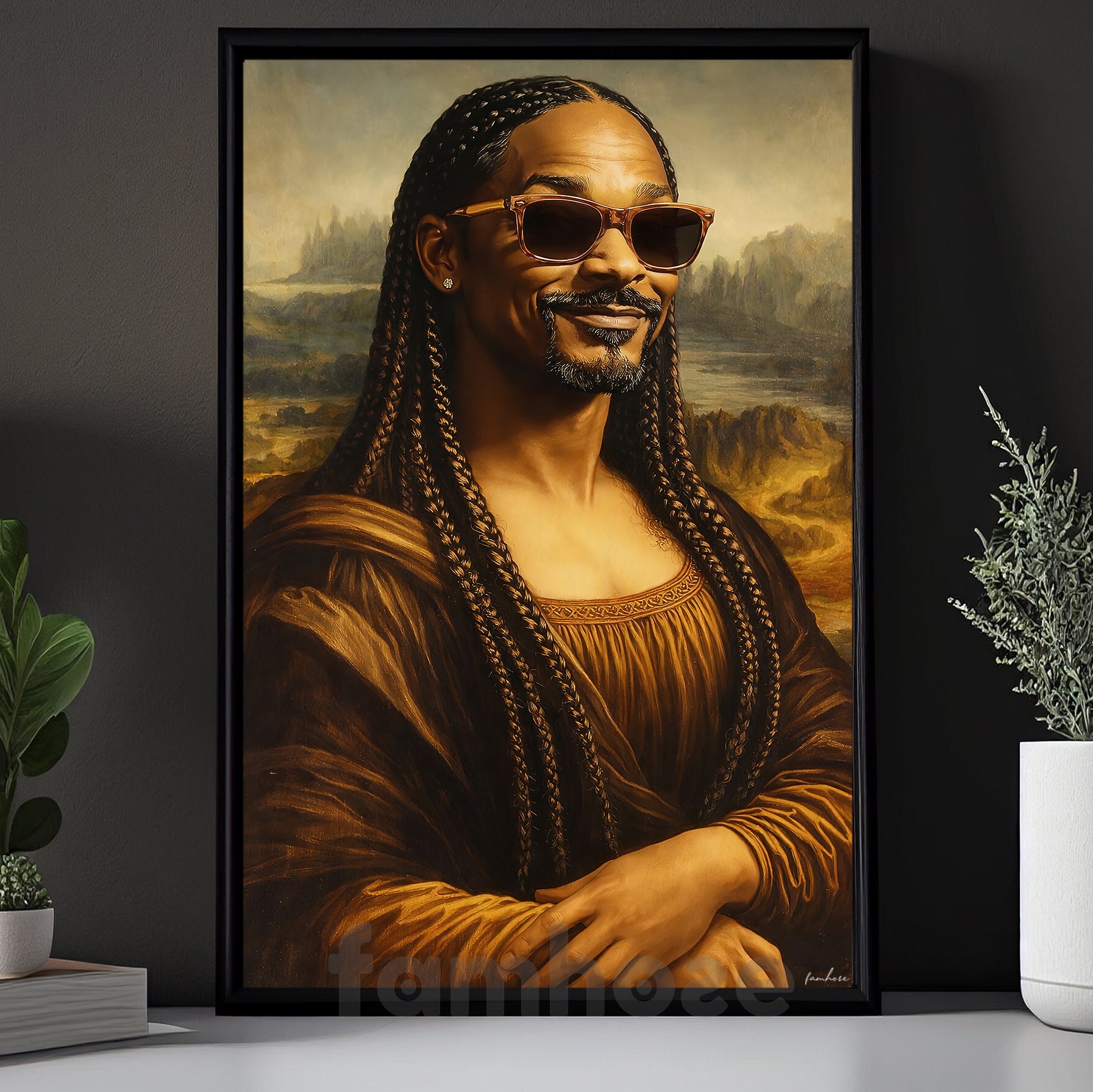 Funny Mona Lisa Canvas Painting, The Notorious Mona Wall Art Decor