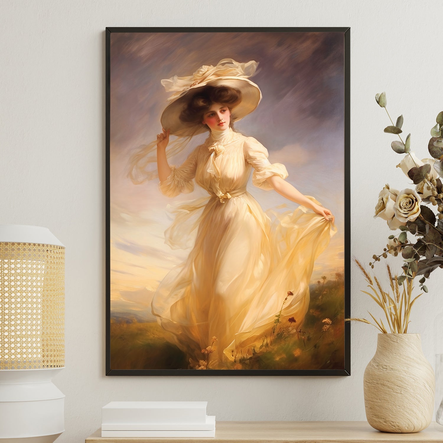 Princess In The Filed, Victorian Canvas Painting, Women Wall Art Decor –  Famhose