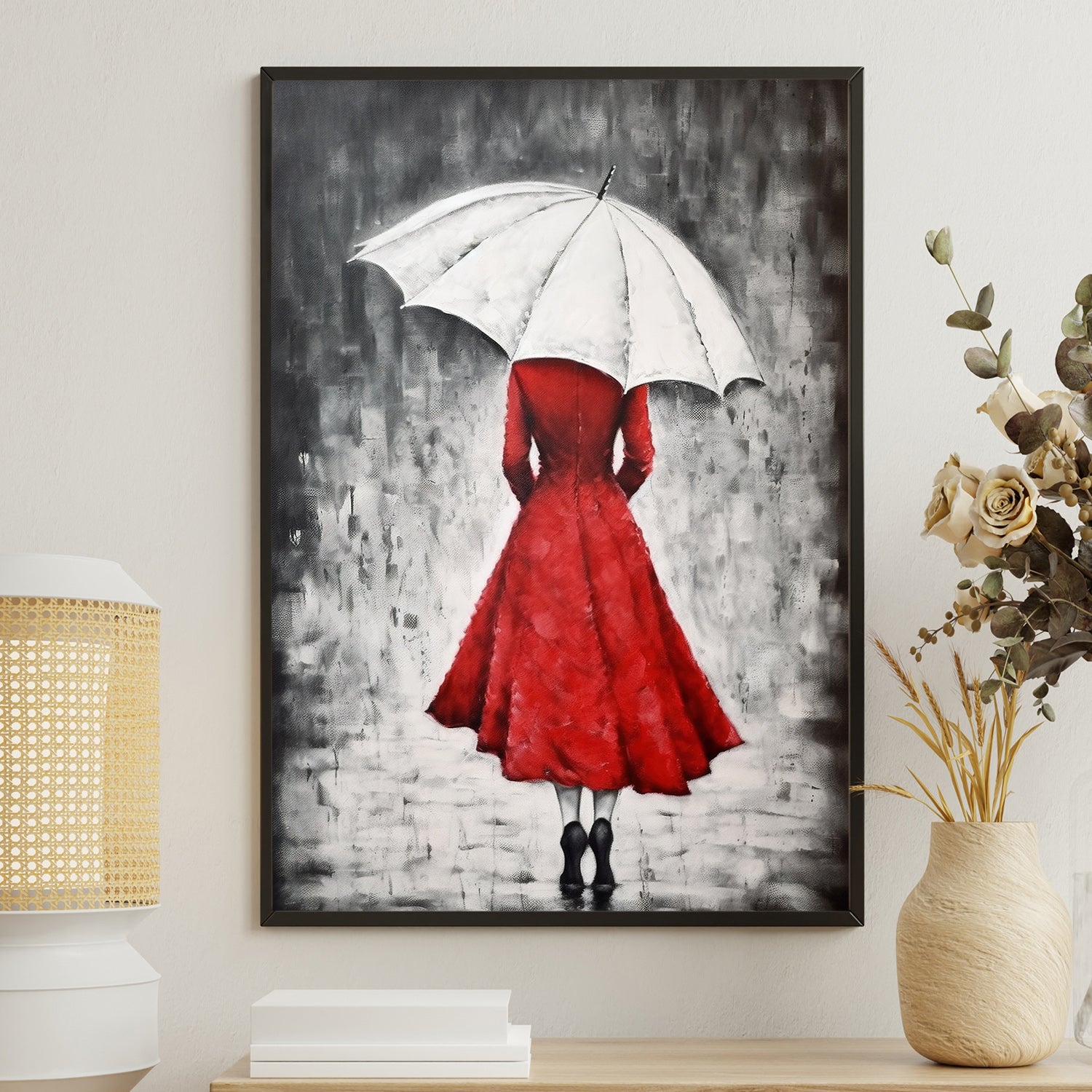 Lady in Red Dress Painting