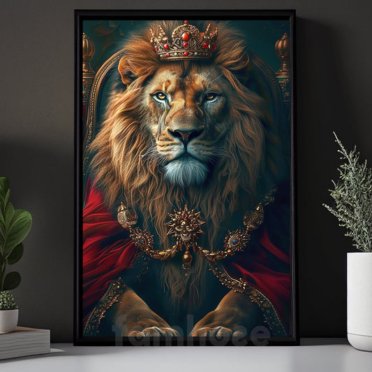 Victorian Lion Canvas Painting, The Lion King Wall Art Decor, Poster Gift For Lion Lovers
