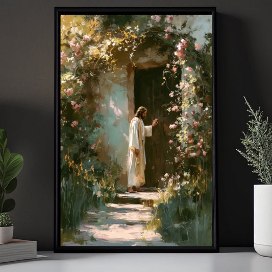 Jesus Canvas Painting, Jesus Knocking At The Door Wall Art Decor, Poster Gift For Christians