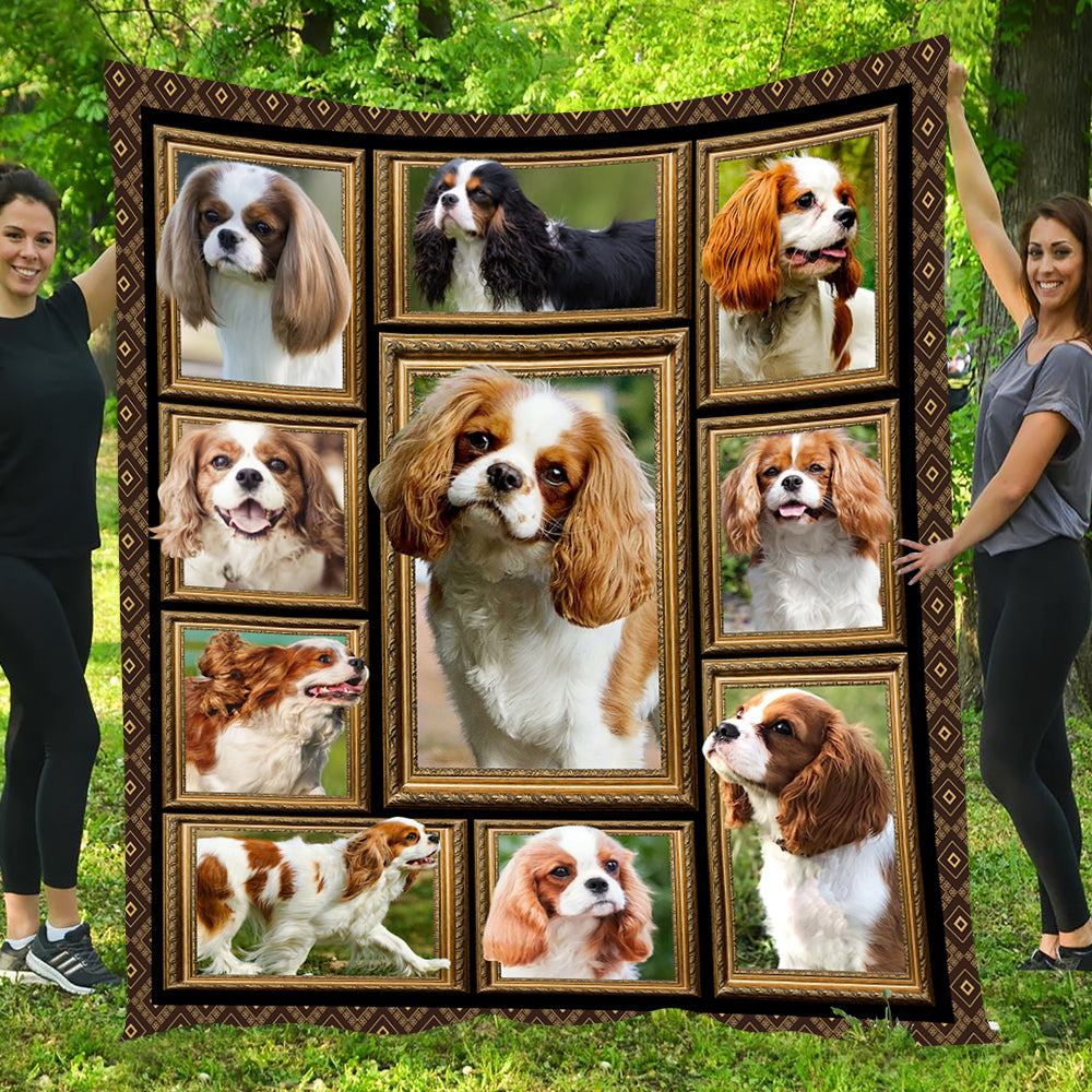 Dog Blanket, Baby Cavalier King Charles Spaniel Smile With You Fleece Blanket - Sherpa Blanket Gift For Dog Lovers, Dog Owners