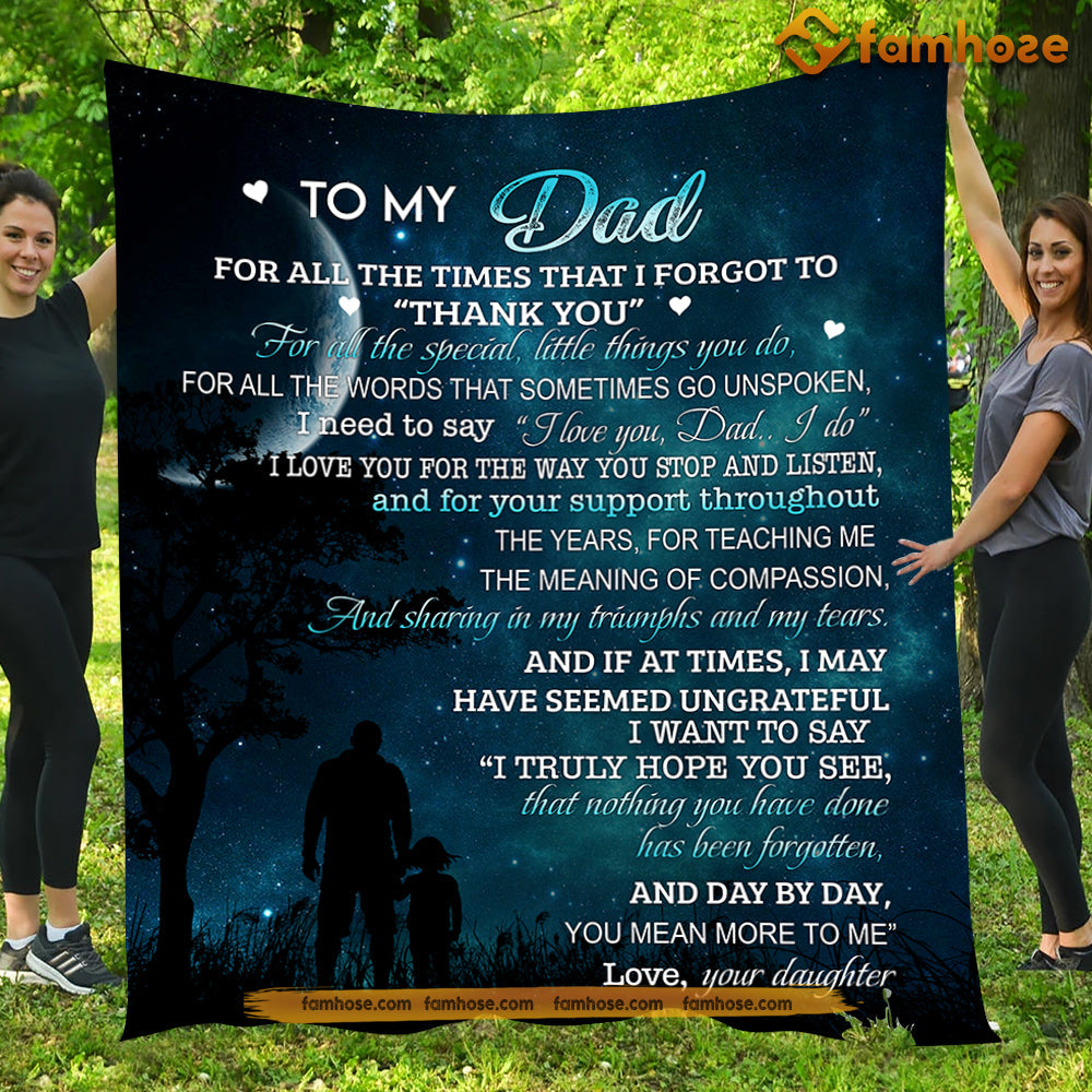 Blanket, To My Dad For All The Special Little Things You Do Fleece Blanket - Sherpa Blanket Father's Day Gift For Dad From Daughter