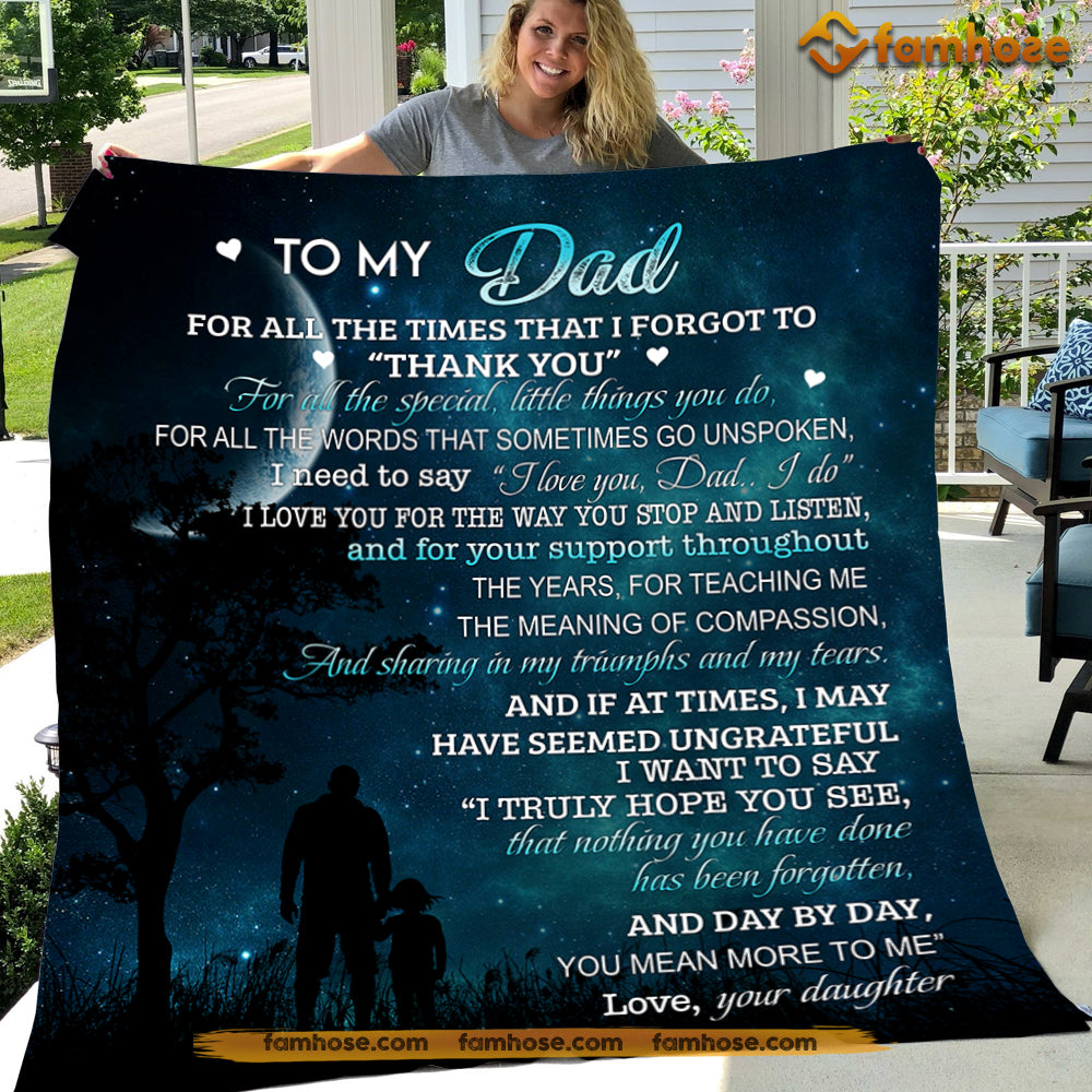 Blanket, To My Dad For All The Special Little Things You Do Fleece Blanket - Sherpa Blanket Father's Day Gift For Dad From Daughter
