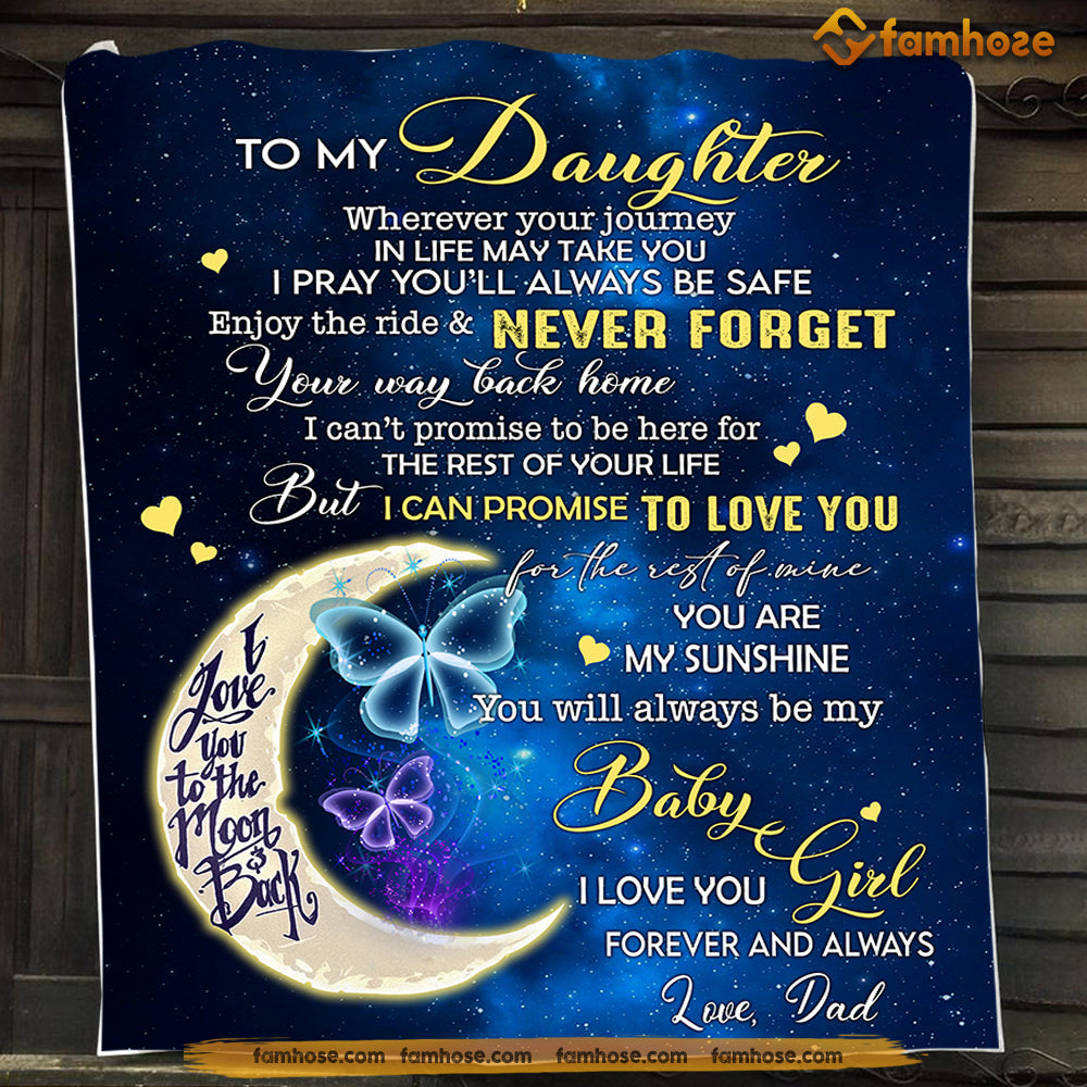Blanket, To My Daughter Always Be Safe Enjoy The Ride Fleece Blanket - Sherpa Blanket Father's Day Gift For Daughters From Dad