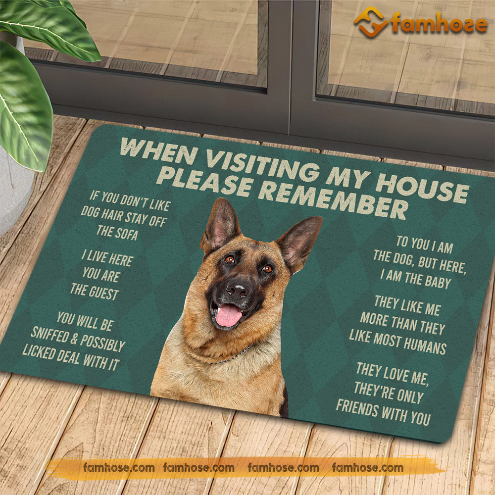 German Shepherd Dogs Doormat, Please Remember I Live Here Gift For