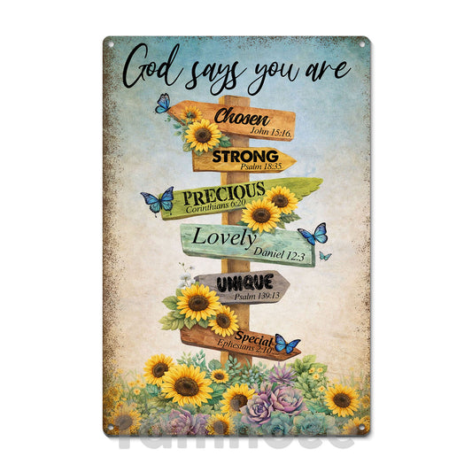 Jesus Quote Metal Sign, God Says You Are Yard Sign, House Decor Vintage Gift For Christian