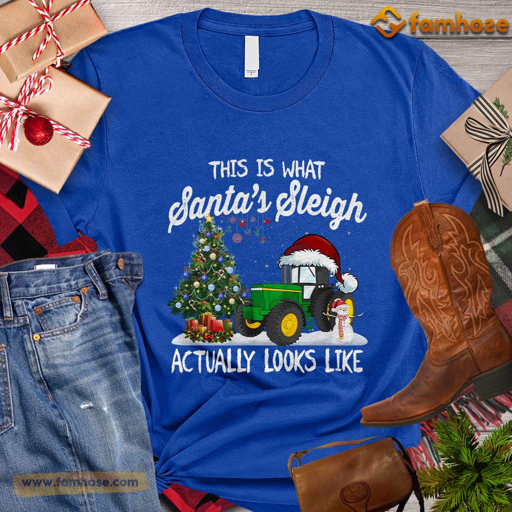Christmas Tractor T-shirt, This Is What Santa's Sleigh Look Like Christmas Gift For Tractor Lovers, Tractor Farm, Tractor Tees