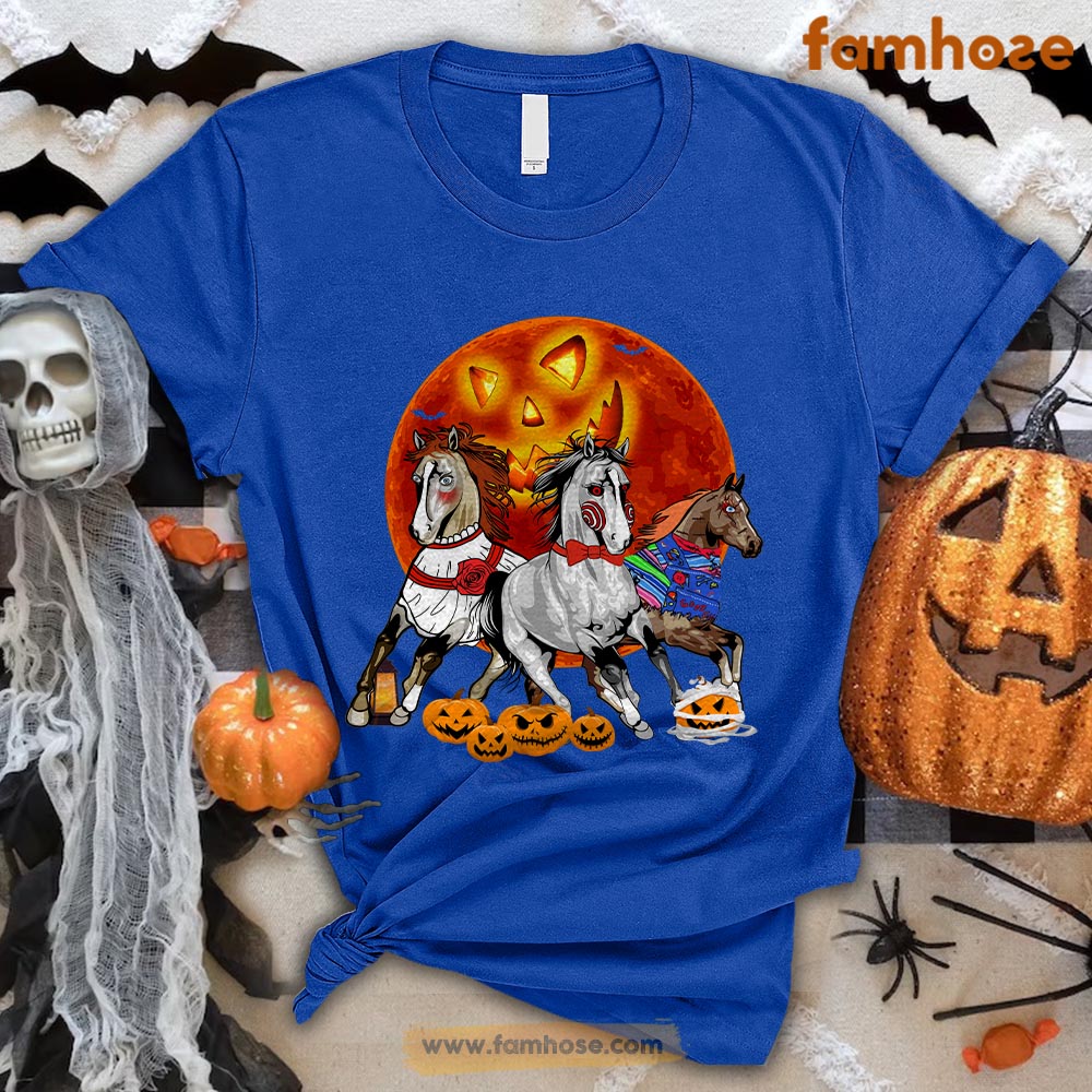 Halloween Horse T-shirt, Movies Character Costume Halloween Gift For Horse Lovers, Horse Riders, Equestrians