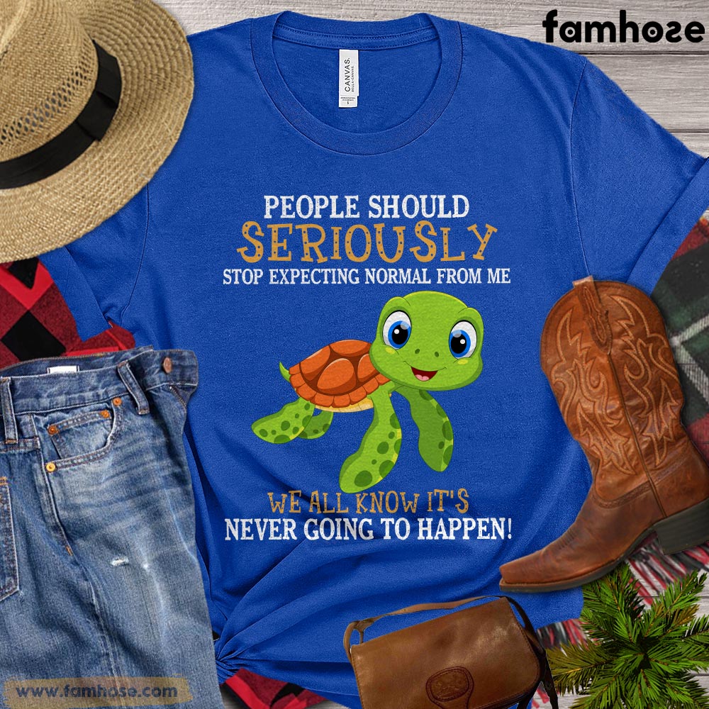 Funny Turtle T-shirt, People Should Seriously Stop Expecting Normal From Me, Gift For Turtle Lovers, Women Turtle Shirt, Turtle Tees