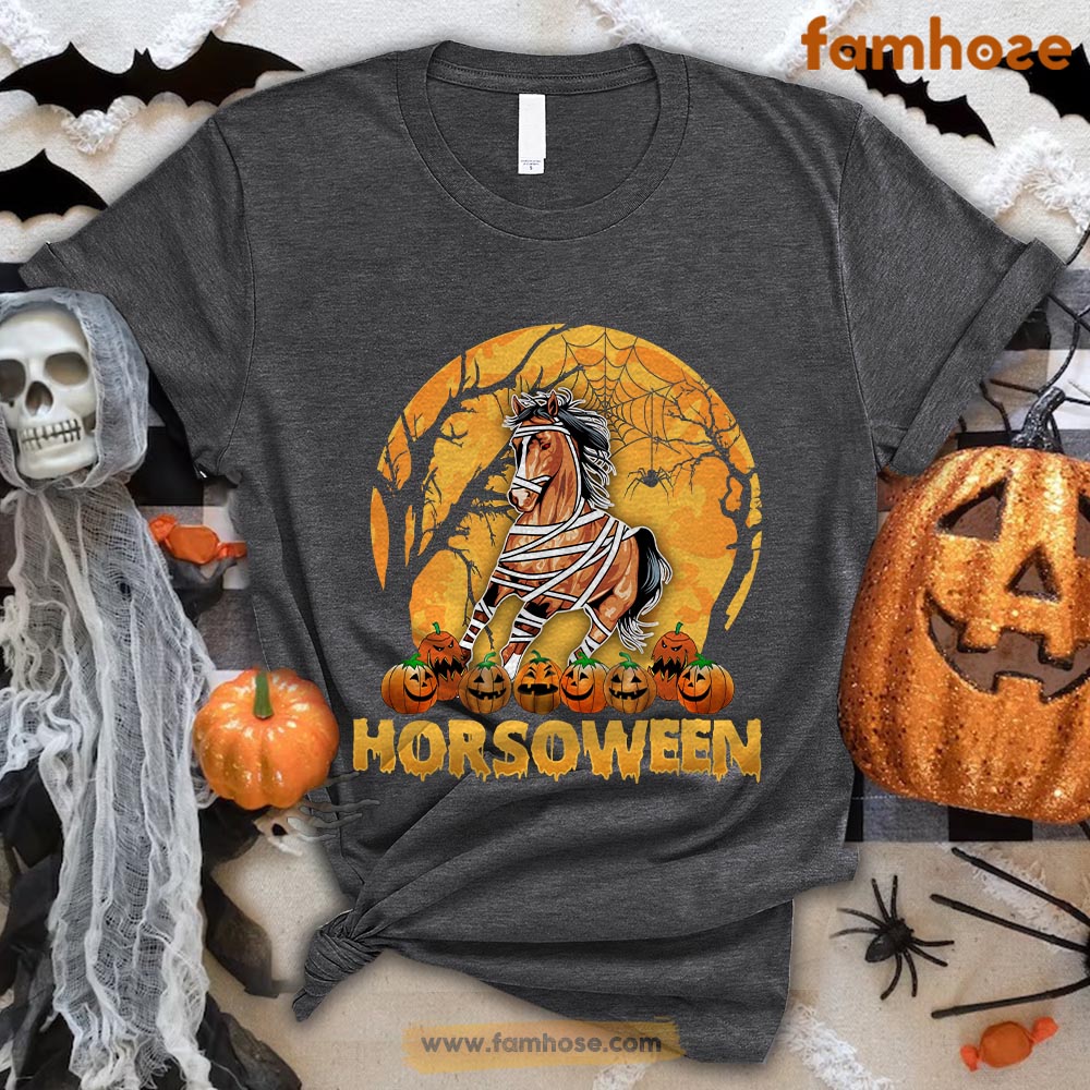 Halloween Horse T-shirt, Horsoween Harror Horse Costume Halloween Gift For Horse Lovers, Horse Riders, Equestrians