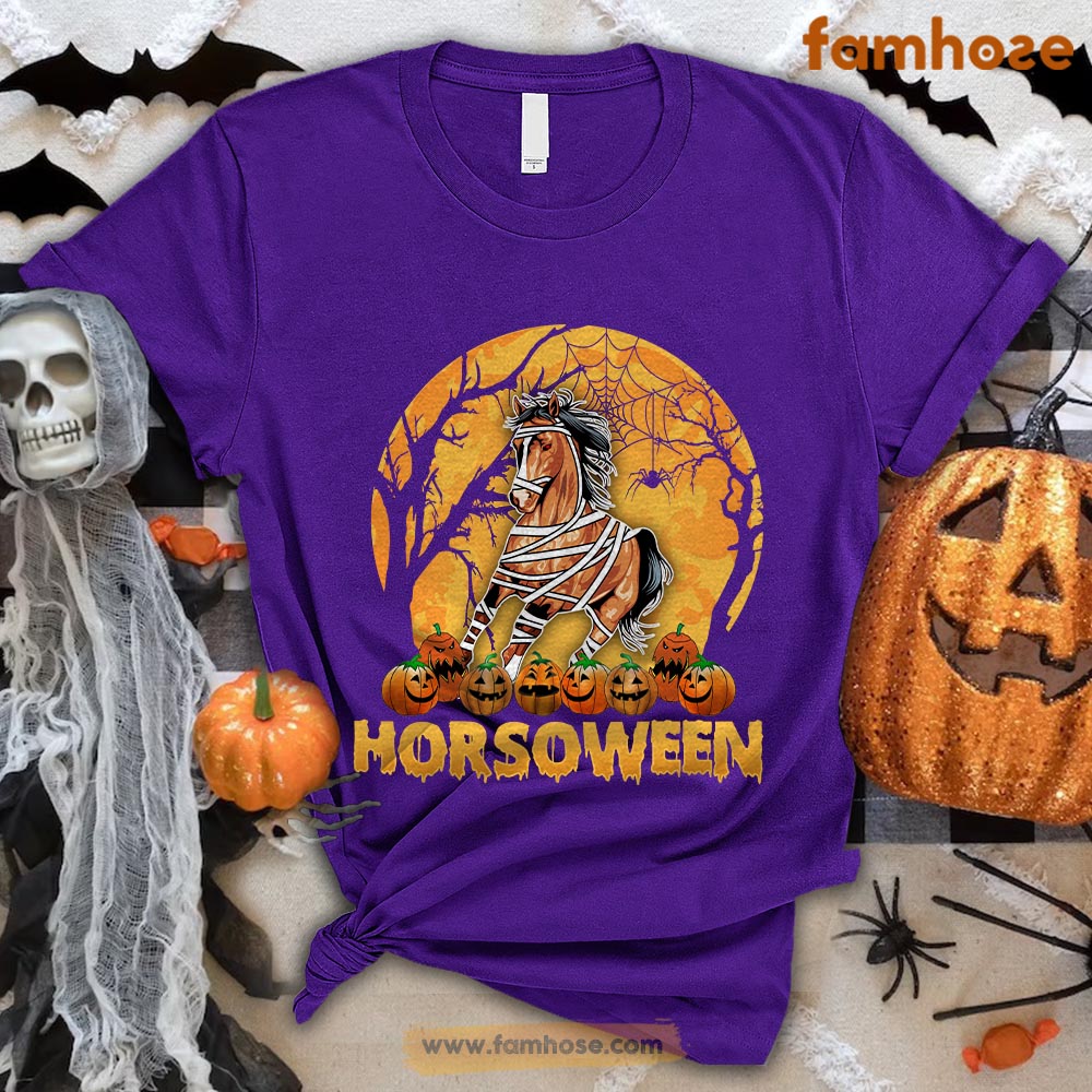 Halloween Horse T-shirt, Horsoween Harror Horse Costume Halloween Gift For Horse Lovers, Horse Riders, Equestrians