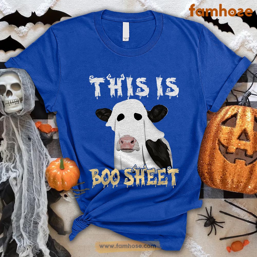 Cow Halloween T-shirt, This Is Boo Sheet Cow Costume Halloween Gift For Cow Lovers, Cow Farmer