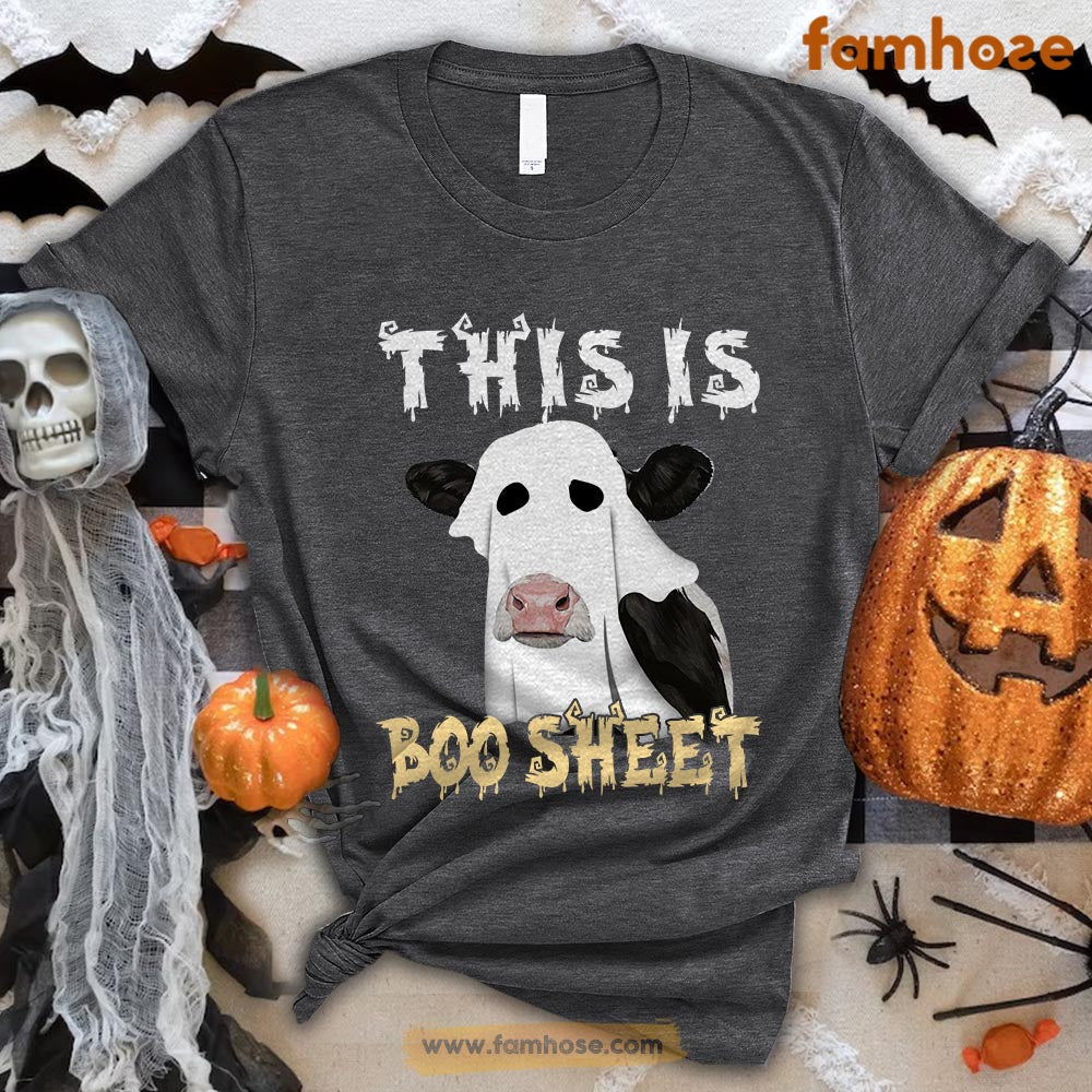 Cow Halloween T-shirt, This Is Boo Sheet Cow Costume Halloween Gift For Cow Lovers, Cow Farmer