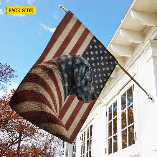 July 4th Labrador Retriever USA Garden Flag & House Flag, Wrapped In Freedom Labrador Retriever Dog Outdoor Decor, Independence Day Yard Flag Gift For Labrador Retriever Lover